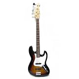 Crescent 43 Sunburst Electric Bass Guitar with Accessories & Guitar Stand