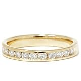 14K NATURAL DIAMOND LADIES RING .50CT CHANNEL SET BAND 14 KARAT YELLOW GOLD