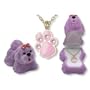 Pink Paw Print Crystal Necklace in Purple Puppy Dog Gift Box