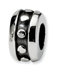 Dotted Charmed Stopper and Spacer Charm in Silver for 3mm Bracelets