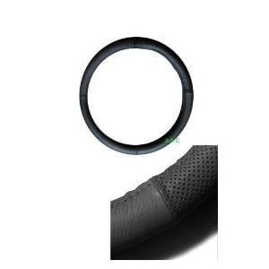 Geniune Leather Steering Wheel Cover - Black