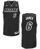 NBA Mens Miami Heat LeBron James Black-Black-White Swingman Jersey