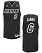 NBA Men's Miami Heat LeBron James Black-Black-White Swingman Jersey