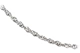 14k White Gold 1mm Singapore Chain Necklace, 18