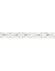 Sterling Silver 6.9mm Square Byzantine Chain Bracelet