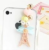 Wisedeal Princess Korea Style Eiffel Tower Flower Heart Crystal Earphone Jack / Dust Plug for Apple Iphone 4, 4s, 5 /Samaung i9100 i9300 / ipad / ipod touch /Mac tap / other 3.5mm Ear Jack