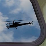 Alouette III Helicopter SA316 SA319 Black Decal Car Sticker 