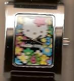Floral Hello Kitty Wrist Watch with Black Band
