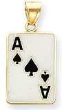Ace Of Spades Enamel Charm, 14K Yellow Gold