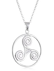 VINANI brand Germany 925 Sterling Silver Women Pendant Triple Spiral big shiny with Cable Link Chain Necklace ATS-T