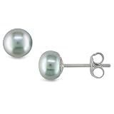 6-7mm Grey FW Pearl Studs in Sterling Silver