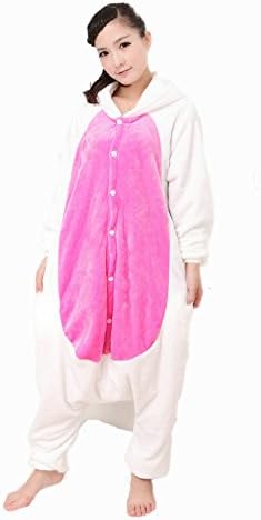 Haicos Adult Coral Fleece Unisex Unicorn Onesies Kigurumi Animal Pajamas Cosplay Costume Sleepwear (X-Large, Pink Unicorn)