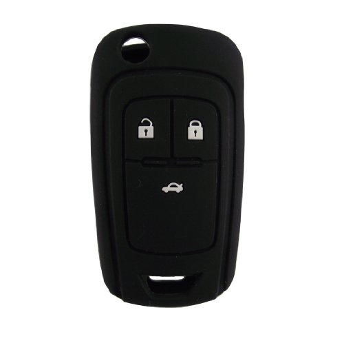Black 3 Buttons Remote Flip Key FOB keyless entry transmitter silicone case cover For Chevrolet Cruze (No Key)