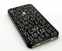 【MARC BY MARC JACOBS(マークバイマークジェイコブス)】　iPhoneケース　４/４Ｓ対応 【TECH】　ロゴ/メタリック 海外直輸入品【カラー：Black（ブラック）】