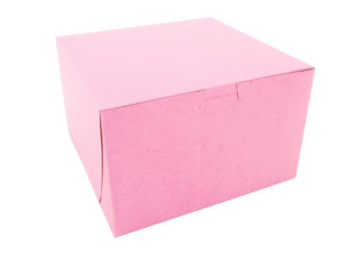 Southern Champion Tray 0845 Clay Coated News Paperboard Pink Non Window Lock Corner Bakery Box, 8