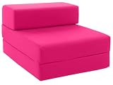 Gilda ® Single Chairbed Chair Bed Z Bed Guest Futon - HOT PINK COTTON - other Colours / Fabrics available in Store