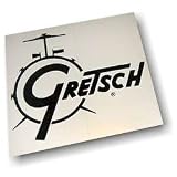 Buy Gretsch Drum Set BLACK Logo RUB ON Style Car Window OUTSIDE Sticker Decal by 99 Volts
