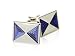 Geometric Purple Enamel and Silver Cufflinks with Presentation Box