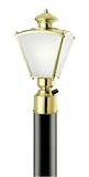 Westinghouse 64507 One-Light Outdoor Post Top Lantern, Polished Solid Brass with Frosted Glass