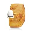 Amber Ring with Polished Free Form Band
