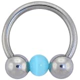 Tri-Closure Seafoam CATEYE BCR Captive Ring