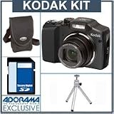 Kodak EasyShare Z915 Zoom Digital Camera Kit, - Black - with 4 GB SD Memory Card, Camera Case, Table Top Tripod,