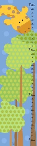 Green Leaf Art Growth Chart, Giraffe and Tree