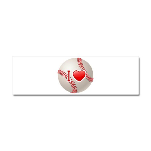 Car Magnet 10 x 3 I Love Baseball