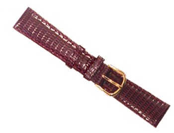 Genuine Lizard Watchband Burgandy Size 20MM