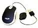 Mini optical usb mouse with retractable cable in Black
