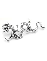 New Sterling Silver Oriental Chinese Dragon Pin Brooch