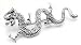 New Sterling Silver Oriental Chinese Dragon Pin Brooch