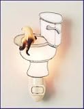 Climbing Cat Glass Toilet