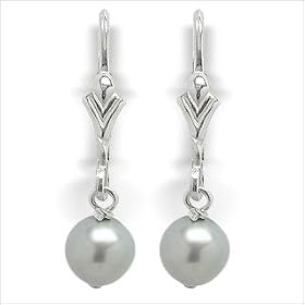 Pebbles a Grey Freshwater Cultured Pearl Earring by American Pearl Jewelers
