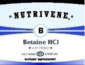 Nutrivene - Betaine HCl with Pepsin by NuTriVene