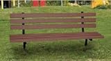 IMAGE OF Engineered Plastic Systems GSLB6-IGM 6ft Garden Bench in Choc. Brown with Steel Legs- INGROUND