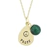 FOJO's 10K Gold Malachite Bead Peace Necklace