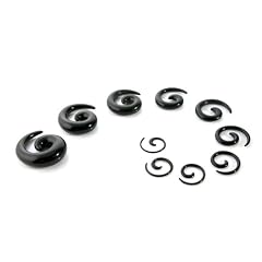 Expander SPIRALE TAPER SCHWARZ Schnecke Dehnungsspirale Acryl - W�hle deinen Wunschdurchmesser in mm