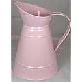 NEW PINK METAL / ENAMEL JUG / PITCHER / VASE