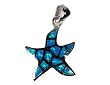 Lab Created Opal Pendant STERLING SILVER .925 Blue Star