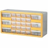 Akro-Mils 10726 26-Drawer Plastic Parts Storage Hardware and Craft Cabinet, 20-Inch by 10-1/4-Inch by 6-3/8-Inch, Yellow/Grey