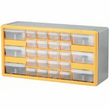 Akro-Mils 10726 26-Drawer Plastic 6-3/8-Inch Yellow/Grey