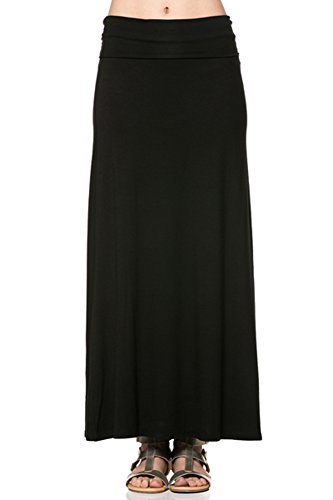 TL Women's Versatile Floor Length Fold Over Everyday Maxi Maternity Skirts