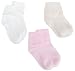 Jefferies Socks Girls  Organic Scalloped Turn Cuff 3-Pack,White (1), Pink (1), Ivory (1),5-6