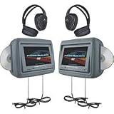 Power Acoustik 8.8 Universal Headrest Monitors - Gray' HDVD-9GR