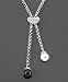 Sterling Silver Onyx, Freshwater Pearl & Diamond Necklace (1/5 ct. t.w.)