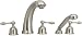 Satin Nickel Roman Tub Faucet with Personal Hand Shower