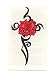 タトゥーシール/トライバルタトゥー/トライバル・ローズ・薔薇・レッド・赤・Ｄ340Ｗ[メール便発送] [5,250円以上送料無料]