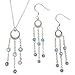 Sterling Silver Blue Topaz and Amethyst Chandelier title=