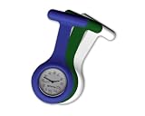 Nurses Fob Watch - 1 Watch + Dark Blue, Dark Green, White Holders - Silicone (Infection Control)